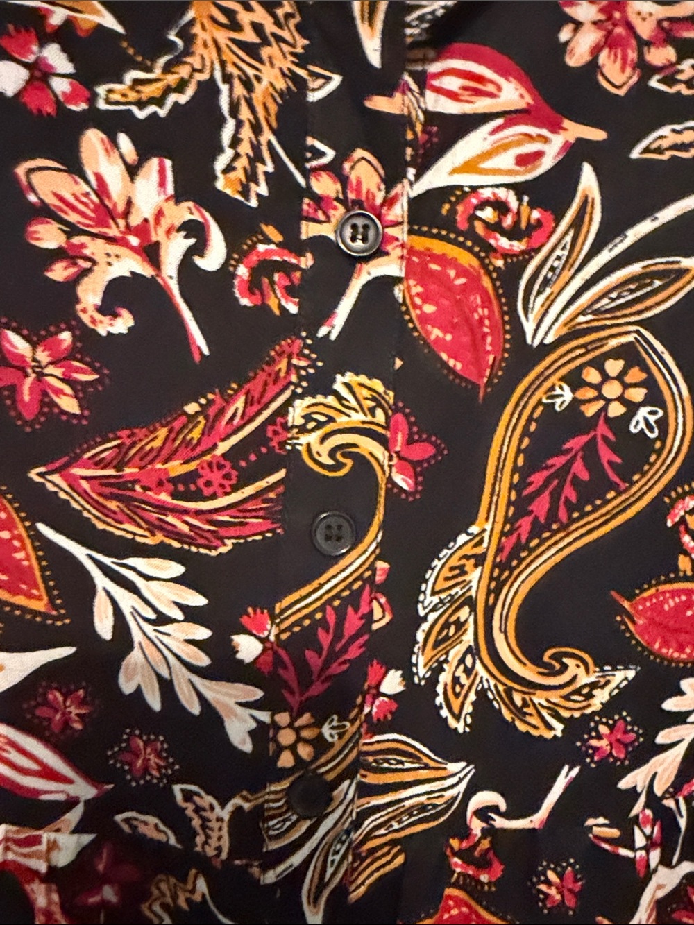 Margaux Riviera Black Paisley Tiered Floral Maxi Dress with Red & Gold Motifs - Picture 7 of 9
